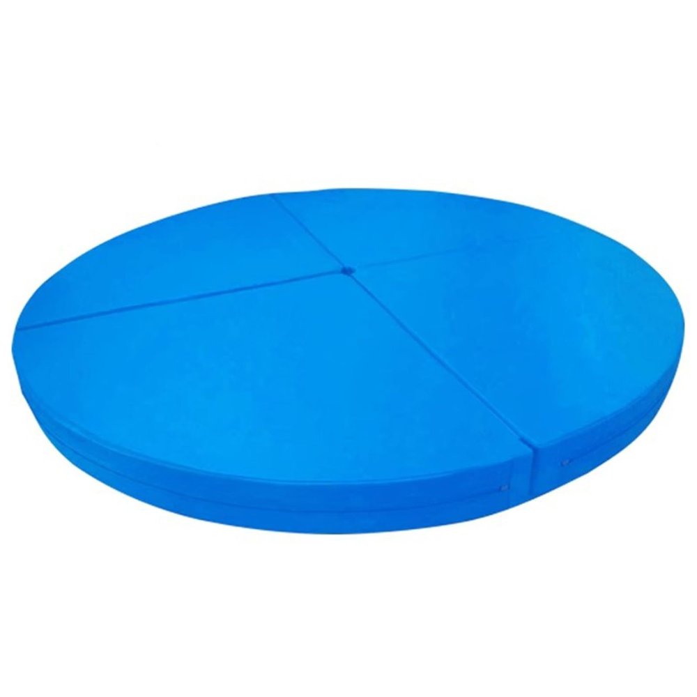 3ft/4ft/5ft/6ft Wide Pole Crash Mat 4" Thick, Pole Dance Mat, Fitness Gymnastic Yoga Safety Protection Pad, Foldable Shock Absorption Round Pole Dance Crash Mat ( Color : Blue 1 , Size : 150cm/5ft/59i