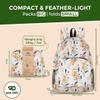 ECO CHIC Hiking Lightweight Packable Backpack - Foldable Daypack for Travel & Hiking & Outdoor Adventures - Waterproof Backpack from Recycled Materials (Flowers Beige) view 3
