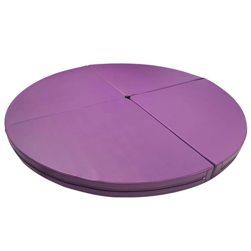 3ft/4ft/5ft/6ft Wide Pole Crash Mat 4" Thick, Pole Dance Mat, Fitness Gymnastic Yoga Safety Protection Pad, Foldable Shock Absorption Round Pole Dance Crash Mat ( Color : Purple , Size : 150cm/5ft/59i