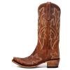 Ladmiple Cowboy Boots For Women Wide Calf Knee High Embroidered Cowboy Boots for Women, Fashion Western Pointed Toe Chunky Heel Pull-On Knee High Cowgirl Boots view 1