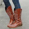 Ladmiple Cowboy Boots For Women Wide Calf Knee High Embroidered Cowboy Boots for Women, Fashion Western Pointed Toe Chunky Heel Pull-On Knee High Cowgirl Boots view 2