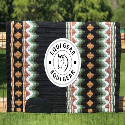EQUIGEAR Horse Western Show Saddle pad/New Zealand Wool Western Saddle Blanket Top Wool Pad Sensor Flex (Customization Available) J36 (34x32)