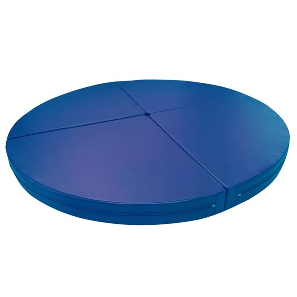 3ft/4ft/5ft/6ft Wide Pole Crash Mat 4" Thick, Pole Dance Mat, Fitness Gymnastic Yoga Safety Protection Pad, Foldable Shock Absorption Round Pole Dance Crash Mat ( Color : Blue 2 , Size : 140cm/4.6ft/5