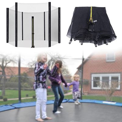 CIRONI 6ft/8ft/10ft/12ft/13ft/14ft/16ft Replacement Safety Net, Trampoline Enclosure Net with Double-Headed Zippers & Safe Buckles, Trampolines Protective Net for Kids, No Pole