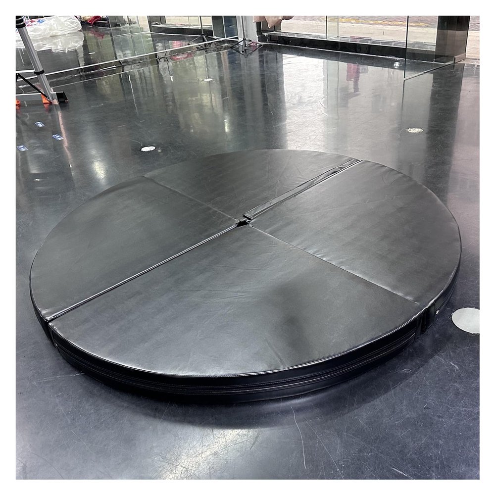 3ft/4ft/5ft/6ft Wide Pole Crash Mat 4" Thick, Pole Dance Mat, Fitness Gymnastic Yoga Safety Protection Pad, Foldable Shock Absorption Round Pole Dance Crash Mat ( Color : Black , Size : 130cm/4.3ft/51