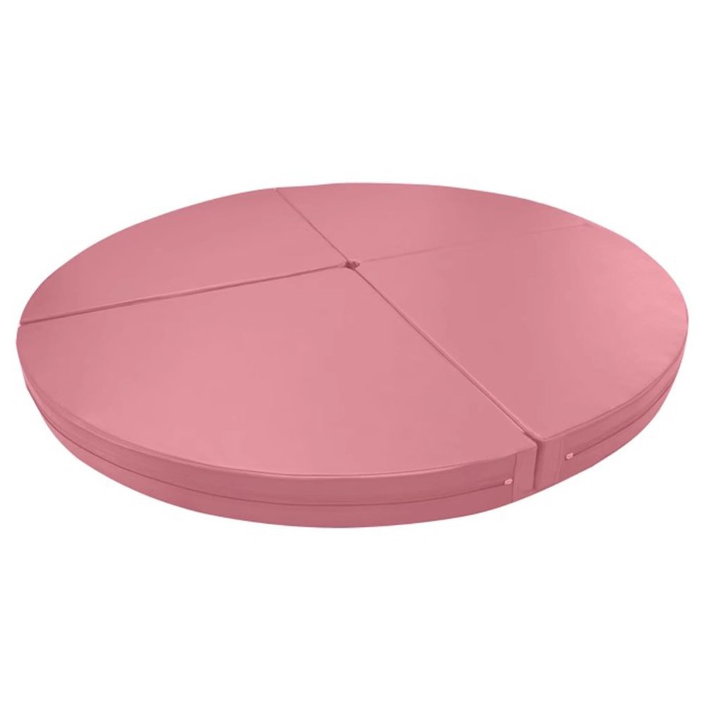 3ft/4ft/5ft/6ft Wide Pole Crash Mat 4" Thick, Pole Dance Mat, Fitness Gymnastic Yoga Safety Protection Pad, Foldable Shock Absorption Round Pole Dance Crash Mat ( Color : Pink 1 , Size : 140cm/4.6ft/5