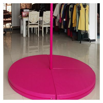 3ft/4ft/5ft/6ft Wide Pole Crash Mat 4" Thick, Pole Dance Mat, Fitness Gymnastic Yoga Safety Protection Pad, Foldable Shock Absorption Round Pole Dance Crash Mat ( Color : Red 2 , Size : 140cm/4.6ft/55