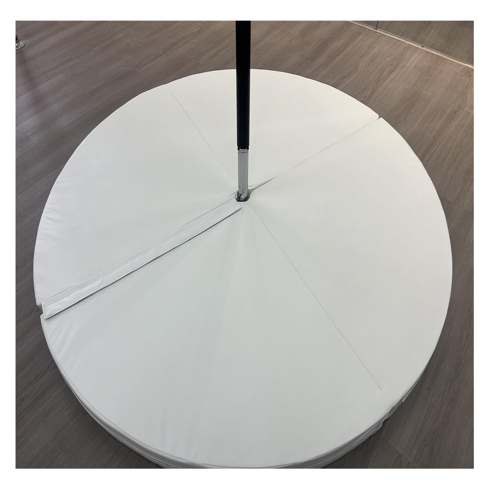 Gray Pole Crash Mat Round - 3ft/4ft/5ft/6ft Foldable Circular Exercise Dance Pole Mat for Home/Studio, 1/2/4 inch Thickness Safety Landing Padding Dancing Cushion for Pole ( Color : 140cm/4.6ft/55in ,