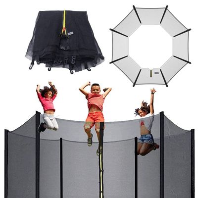CIRONI 6ft/8ft/10ft/12ft Replacement Safety Net, Trampoline Enclosure Net with Double-Headed Zippers & Safe Buckles, Trampolines Protective Net for Kids, No Pole