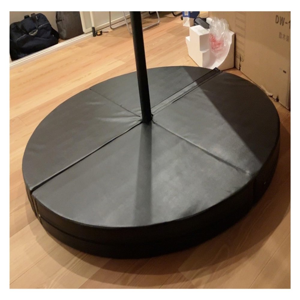 Black Pole Crash Mat Round, 3ft/4ft/5ft/6ft Pole Mat Shock Absorption Portable Fitness Pole Dancing Safety Mat, 1in/2in/4in Thick Gymnastic Exercise Yoga Fitness Dance Mat ( Color : 140cm/4.6ft/55in ,