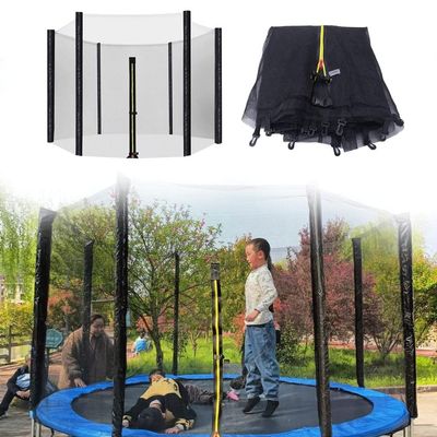 CIRONI Replacement Trampoline Safety Net, 6/8/10/12FT Enclosure Surround Netting with Dual-Headed Zippers, Protection Buckles & Enhanced Hook, Fits for Round Frame Trampolines, Net Only
