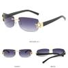 HPIRME Punk Rimless Sunglasses Goggle Sun Glasses for Women Shades Eyewear UV400,3,One size view 4