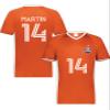 Custom Soccer Jersey with Name Number Team Logo Personalized Soccer V-Neck Shirt for Adult X-Large Orange/White view 2