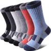 LINEMIN Kids Merino Wool Hiking Socks Toddlers Boys Girls Winter Warm Thick Thermal Boot Cushion Crew Socks 6 Pairs (8-12 Years, Matching Hiking Socks) view 1