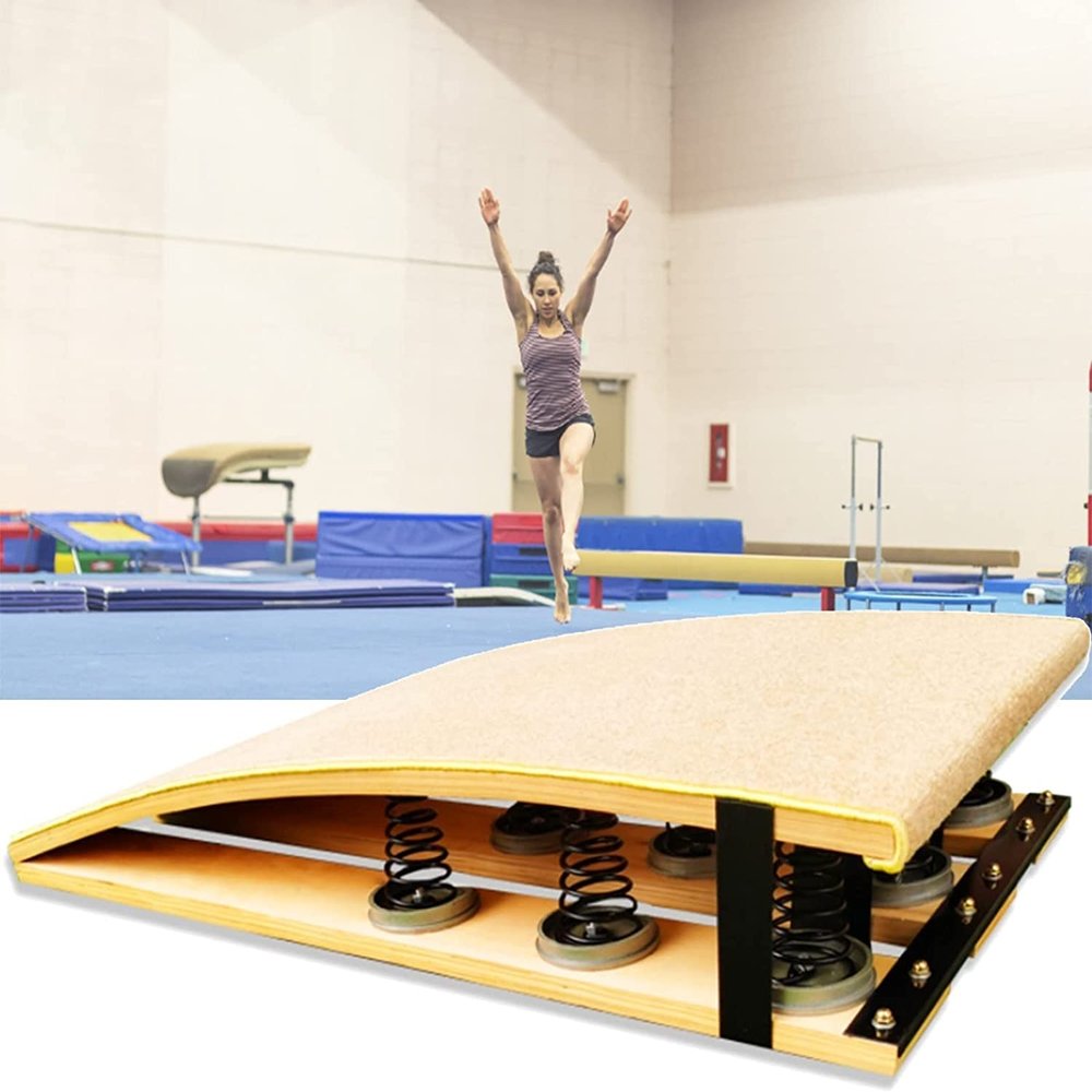 CIRCIR 9 Springs Gymnastics Springboard Extra High Elasticity, Adults Gymnast Vault Mini Trampoline, for Obstacle Courses, Gymnastics Center, Home Gym