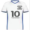 Custom Soccer Jersey with Name Number Team Logo Personalized Soccer V-Neck Shirt for Youth Large White/Royal view 3