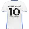 Custom Soccer Jersey with Name Number Team Logo Personalized Soccer V-Neck Shirt for Youth Large White/Royal view 4