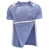 Unisex Post Shoulder Surgery Shirts for Men Rotator Cuff Chest Recovery Shirt Women Full Snap Access Dialysis Chemo Clothing Blue XL view 1
