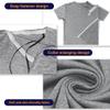 Unisex Post Shoulder Surgery Shirts for Men Rotator Cuff Chest Recovery Shirt Women Full Snap Access Dialysis Chemo Clothing Blue XL view 2