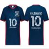 Custom Soccer Jersey with Name Number Team Logo Personalized Soccer V-Neck Shirt for Adult Large Navy/Scarlet view 1