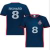 Custom Soccer Jersey with Name Number Team Logo Personalized Soccer V-Neck Shirt for Adult Large Navy/Scarlet view 2