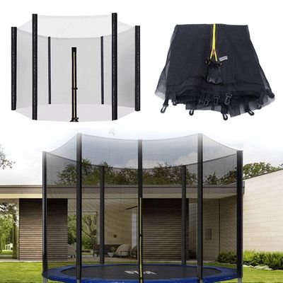 CIRONI Replacement Trampoline Safety Net, 6ft 8ft 10ft 12ft Enclosure Surround Netting with Dual-Headed Zippers, Protection Buckles & Enhanced Hook, Fits for Round Frame Trampolines, Net Only