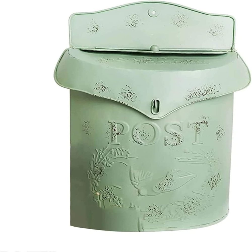 Suggestion Box Letter Box Complaint Box Outdoor Embossed Letter Box Mailbox Villa Gardening Retro Pastoral Art Flower Shop Cafe Wall Hanging Decoration with Lock