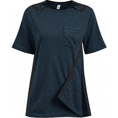Unisex Post Shoulder Surgery Shirts for Men Rotator Cuff Chest Recovery Shirt Women Full Snap Access Dialysis Chemo Clothing Navy XS