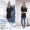 Unisex Post Shoulder Surgery Shirts for Men Rotator Cuff Chest Recovery Shirt Women Full Snap Access Dialysis Chemo Clothing Navy XS view 3