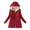 Overstock Outlet Women Lightweight Down Coat Packable Puffer Jacket Fleece Warm Winter Coat Hooded Mid-Length Jacket Outwear With Pocket view 1