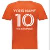 Custom Soccer Jersey with Name Number Team Logo Personalized Soccer V-Neck Shirt for Adult 2X-Large Orange/White view 4