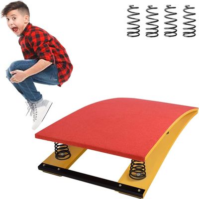 CIRCIR Kids Gymnastics Springboard, Vault Spring Boards with 4 Spring, Multifunctional Mini Trampoline, Home/Gym/Basement/Exercise Use (Color : Red)
