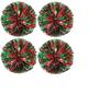 LIQS 4 Pack Pom Poms Cheerleading,Fluffy Cheerleader Pompoms with Finger Friendly Ring,Metallic Pom Poms Cheerleading for Children Adults Sports Competition Holiday Celebration (Red+Green) view 1
