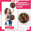 LIQS 4 Pack Pom Poms Cheerleading,Fluffy Cheerleader Pompoms with Finger Friendly Ring,Metallic Pom Poms Cheerleading for Children Adults Sports Competition Holiday Celebration (Red+Green) view 2