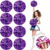 LIQS 12 Pack Pom Poms Cheerleading,Fluffy Cheerleader Pompoms with Finger Ring Handle,Metallic Pom Poms Cheerleading for Children Adults Sports Competition Holiday Celebration (8 Pack, Purple) view 1