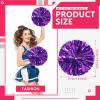 LIQS 12 Pack Pom Poms Cheerleading,Fluffy Cheerleader Pompoms with Finger Ring Handle,Metallic Pom Poms Cheerleading for Children Adults Sports Competition Holiday Celebration (8 Pack, Purple) view 2