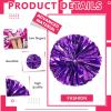 LIQS 12 Pack Pom Poms Cheerleading,Fluffy Cheerleader Pompoms with Finger Ring Handle,Metallic Pom Poms Cheerleading for Children Adults Sports Competition Holiday Celebration (8 Pack, Purple) view 3
