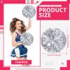 LIQS 12 Pack Pom Poms Cheerleading,Fluffy Cheerleader Pompoms with Finger Ring Handle,Metallic Pom Poms Cheerleading for Children Adults Sports Competition Holiday Celebration (20 Pack, Silver) view 2