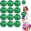 LIQS 12 Pack Pom Poms Cheerleading,Fluffy Cheerleader Pompoms with Finger Ring Handle,Metallic Pom Poms Cheerleading for Children Adults Sports Competition Holiday Celebration (12 Pack, Green) view 1