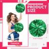 LIQS 12 Pack Pom Poms Cheerleading,Fluffy Cheerleader Pompoms with Finger Ring Handle,Metallic Pom Poms Cheerleading for Children Adults Sports Competition Holiday Celebration (12 Pack, Green) view 3
