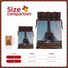 SSIMOO Paris Eiffel Tower Chic Drawstring Christmas Gift Bags,Patchwork Burlap Pull-String Bags,Reusable view 4