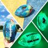 MILACHIC Glow in The Dark Football - Size 9 Luminous Glowing Leather Football with Pump view 3