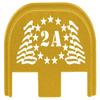 NDZ Performance Gen 5 Slide Cover Back Plate for Glock 17 19 19X 22 23 26 27 34 45 9MM .40 S&W Laser Engraved Patriotic Images in Gold Aluminum - 2nd Amendment 13 Stars Flag view 1