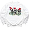 Christmas Goat Graphic Print Sweatshirt Hoodie, Christmas Themed Sweatshirt, Goat Lover Sweatshirt, Adult Handmade Unisex Long Sleeve Top with Animal Print view 3