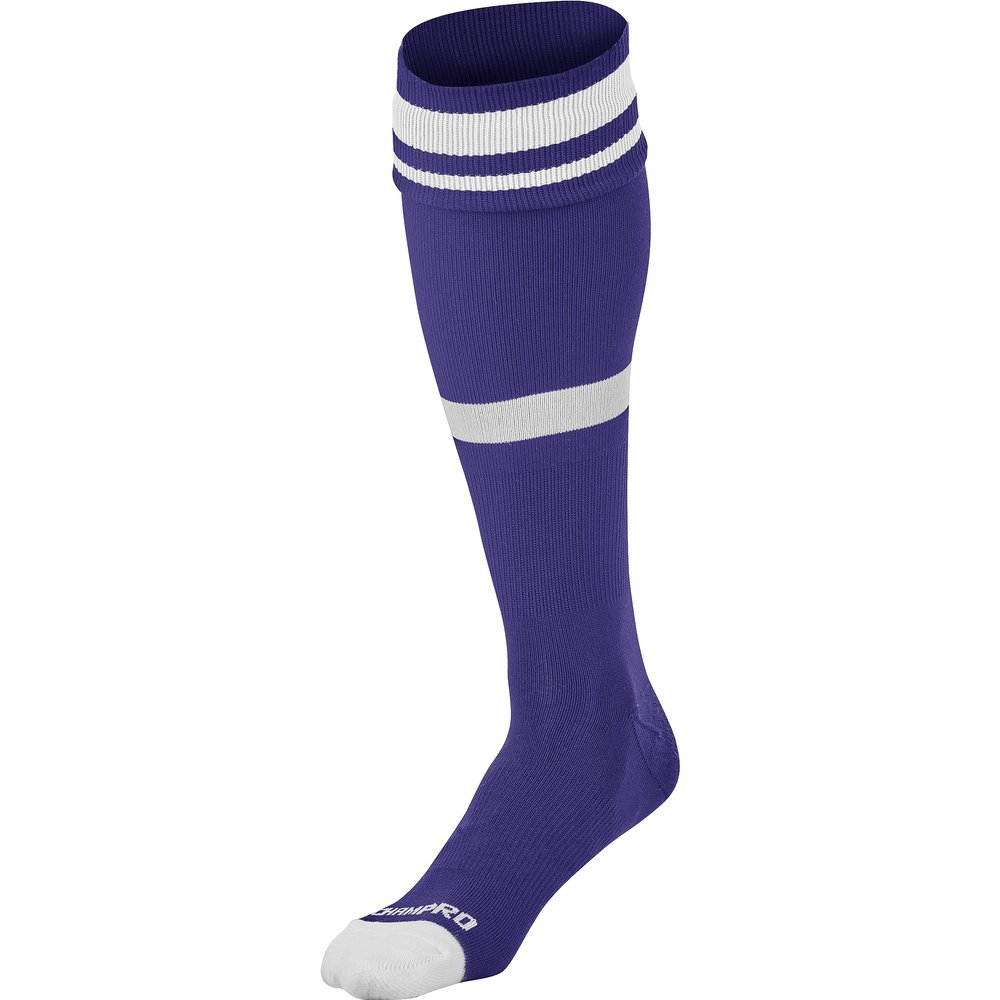 Striped Soccer Socks, 1 Pair, Large, Purple