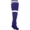 Striped Soccer Socks, 1 Pair, Large, Purple view 2
