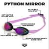 ARENA Unisex Adults Python Racing Swim Goggles for Men and Women Anti-Fog Mirror Lens Max Comfort Dual Strap, Violet/Black/Violet view 3