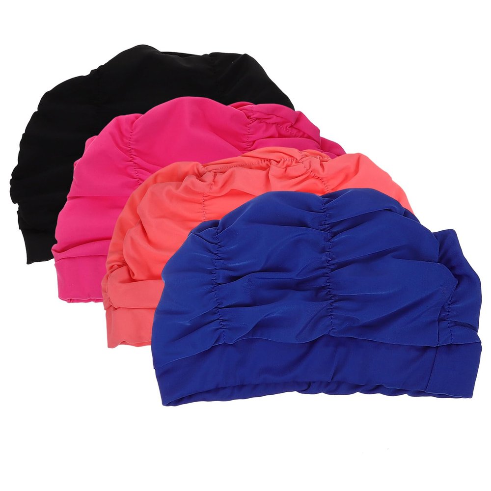 4Pcs Swim Cap for Women Swimming Hats Comfortable Hats Swimming caps for Women Long Hair Large Nylon Portable 's