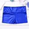 Manyakai Kids Girls Shiny Metallic Workout Dance Booty Shorts High Waist Boy-Cut Bottoms Gymnastic Shorts Blue 16 Years view 3