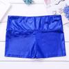 Manyakai Kids Girls Shiny Metallic Workout Dance Booty Shorts High Waist Boy-Cut Bottoms Gymnastic Shorts Blue 16 Years view 4